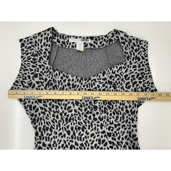 Womens Necessary Objects Dress Size Large Gray Black Animal Print Sleeveless - Picture 11 of 13